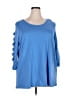 Roaman's Blue 3/4 Sleeve Top Size 22 (1X) - photo 1