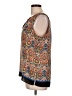 Rose + Olive 100% Polyester Blue Sleeveless Blouse Size L - photo 5