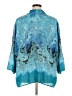 Fashion Bug 100% Polyester Paisley Blue 3/4 Sleeve Blouse Size 2X (estimated) - photo 2