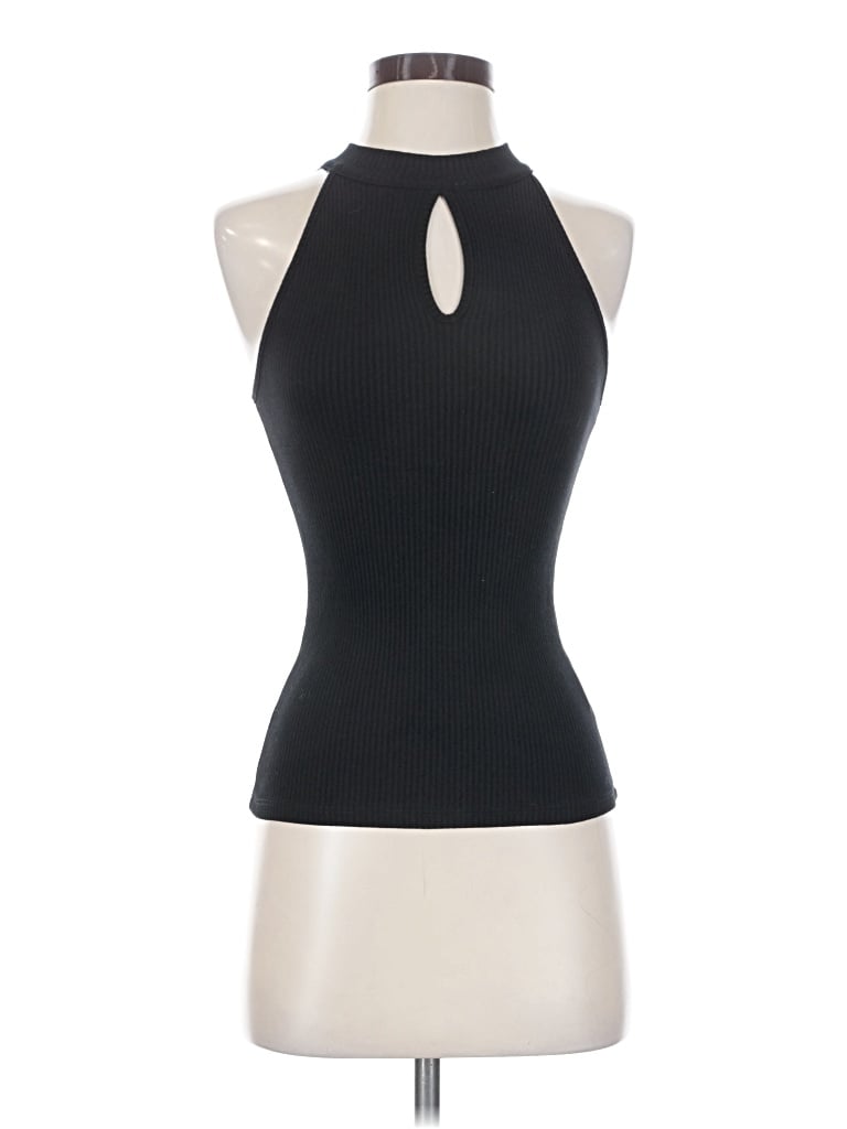 Pre-owned Amour Vert Sleeveless Top Black Halter Neckline Tops