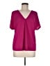 Ann Taylor 100% Polyester Pink Purple Short Sleeve Blouse Size M - photo 1