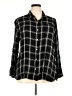 Old Navy 100% Rayon Plaid Black Long Sleeve Button-Down Shirt Size XXL - photo 1