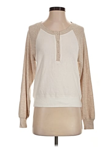 Red Haute Long Sleeve Henley (view 1)