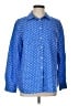 Talbots 100% Linen Polka Dots Blue Long Sleeve Button-Down Shirt Size L - photo 1