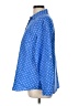 Talbots 100% Linen Polka Dots Blue Long Sleeve Button-Down Shirt Size L - photo 5