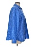 Talbots 100% Linen Polka Dots Blue Long Sleeve Button-Down Shirt Size L - photo 4