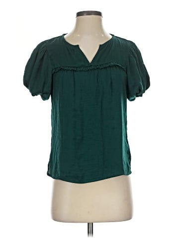 Aqua Short Sleeve Blouse (view 1)