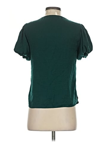 Aqua Short Sleeve Blouse (view 2)