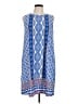 Apt. 9 Print Blue Casual Dress Size L - photo 1