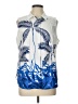 Chico's Tropical Blue Sleeveless Button-Down Shirt Size Lg (2) - photo 1