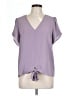 1.State Purple Short Sleeve Blouse Size L - photo 1