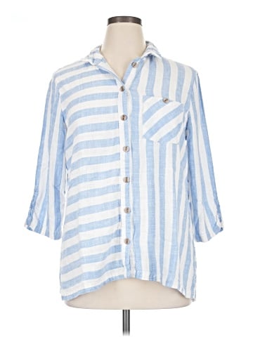 Ali Miles 3/4 Sleeve Button-Down Shirt (view 1)