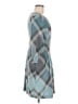 Connected Apparel Argyle Teal Casual Dress Size 6 - photo 4