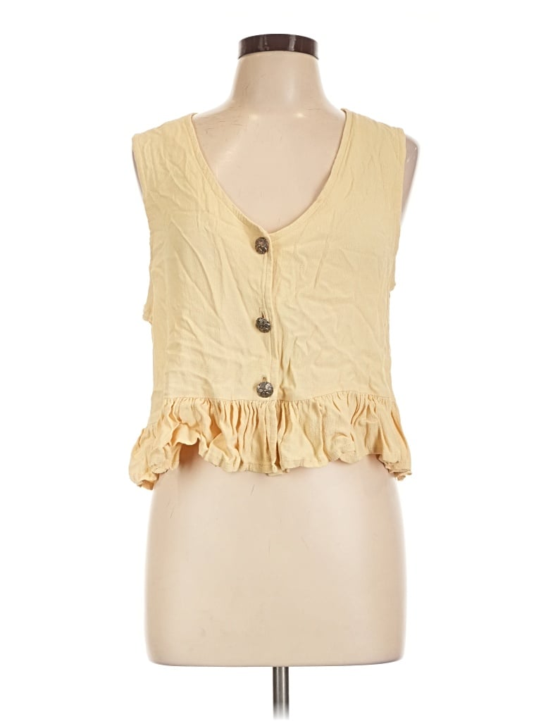 Pre-owned Route 66 Sleeveless Blouse In Yellow
