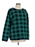 Lands' End 100% Polyester Checkered-gingham Green Pullover Sweater Size L - photo 1