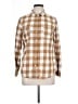 Old Navy Checkered-gingham Tan Long Sleeve Button-Down Shirt Size L - photo 1