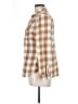 Old Navy Checkered-gingham Tan Long Sleeve Button-Down Shirt Size L - photo 5