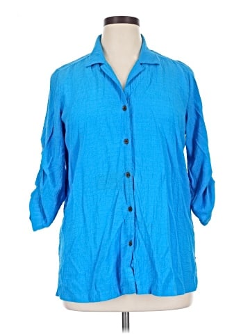 White Stag 3/4 Sleeve Button-Down Shirt (view 1)