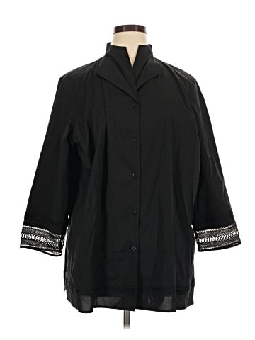misook 3/4 Sleeve Button-Down Shirt (view 1)