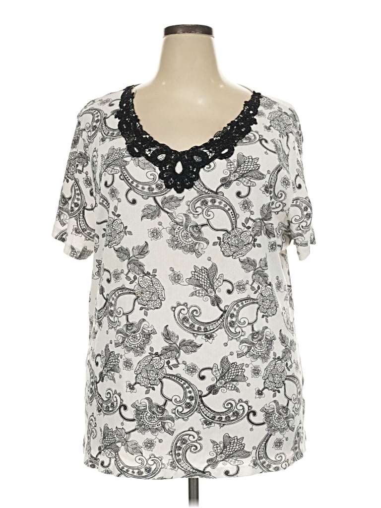 Pre-owned White Stag Short Sleeve Blouse In Silver