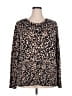 Basic Editions Animal Print Brown Pullover Sweater Size 2X - photo 1