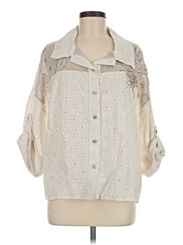 MADE IN ITALY 3/4 Sleeve Button-Down Shirt (view 1)