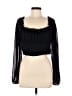 Forever 21 100% Polyester Black Long Sleeve Top Size L - photo 1