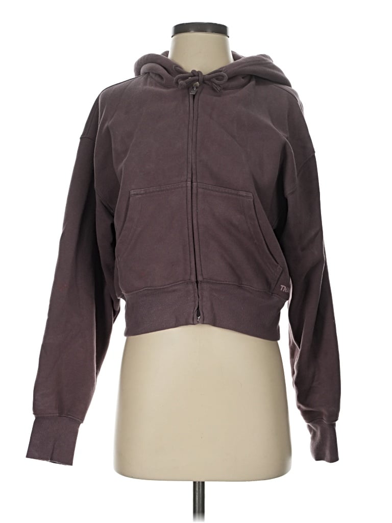 Pre-owned Tna Zip Up Hoodie In Brown