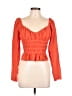 Topshop 100% Polyester Orange 3/4 Sleeve Blouse Size 6 - photo 1