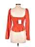 Topshop 100% Polyester Orange 3/4 Sleeve Blouse Size 6 - photo 2