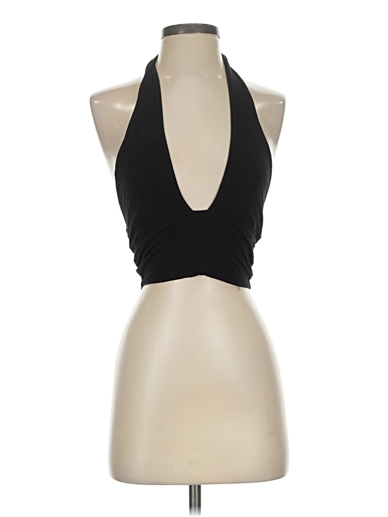 Pre-owned Papaya Halter Top Black Halter Neckline Tops