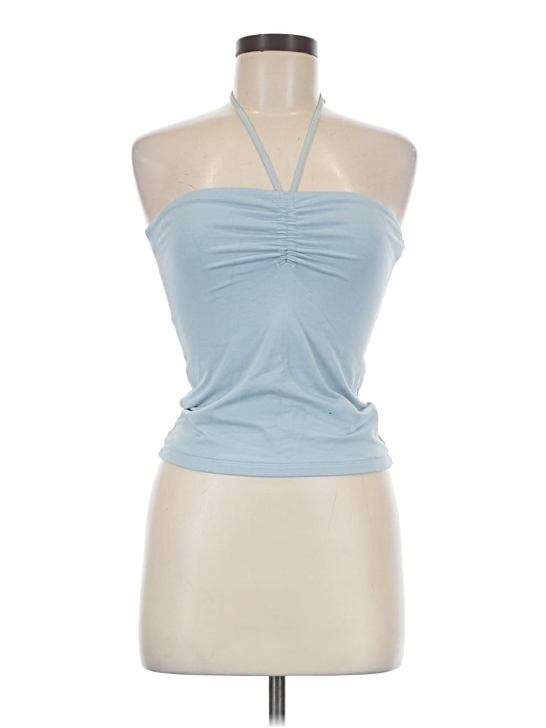 Pre-owned Tna Tank Top Blue Halter Neckline Tops