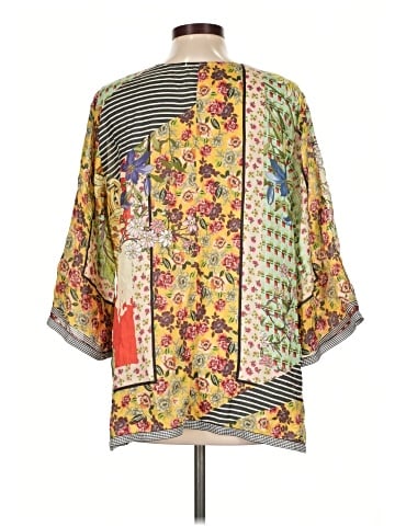 Johnny Was 3/4 Sleeve Silk Top (view 2)