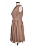 Bill Levkoff 100% Polyester Solid Tan Cocktail Dress Size 12 - photo 5