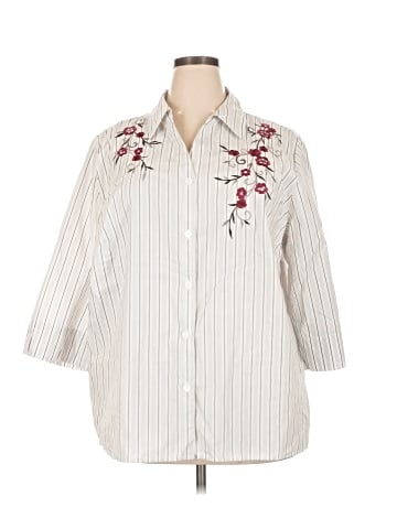 Alfred Dunner 3/4 Sleeve Button-Down Shirt (view 1)