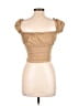I.AM.GIA Tan Short Sleeve Blouse Size M - photo 2