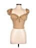 I.AM.GIA Tan Short Sleeve Blouse Size M - photo 1