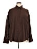 Zara Solid Brown Long Sleeve Button-Down Shirt Size XL - photo 1
