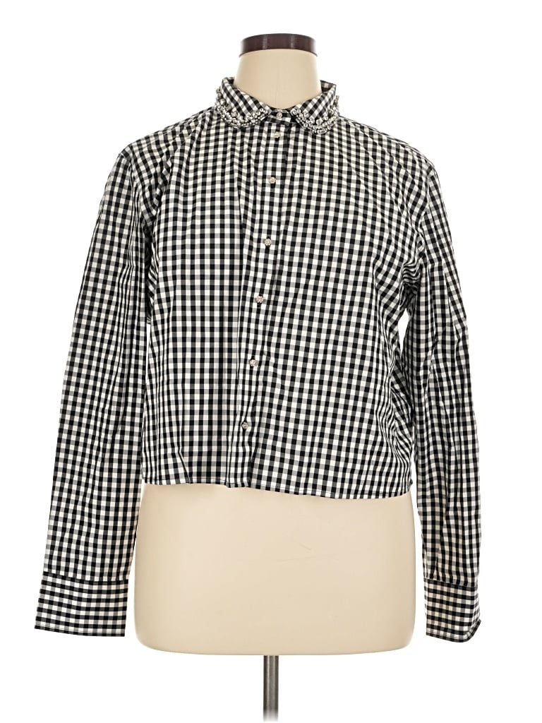 Pre-owned J.crew Collection Long Sleeve Blouse In Black