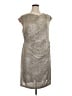 Connected Apparel Metallic Silver Cocktail Dress Size 16 - photo 1