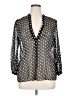 Alice + Olivia Polka Dots Silver 3/4 Sleeve Blouse Size 1X - photo 1