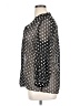 Alice + Olivia Polka Dots Silver 3/4 Sleeve Blouse Size 1X - photo 5