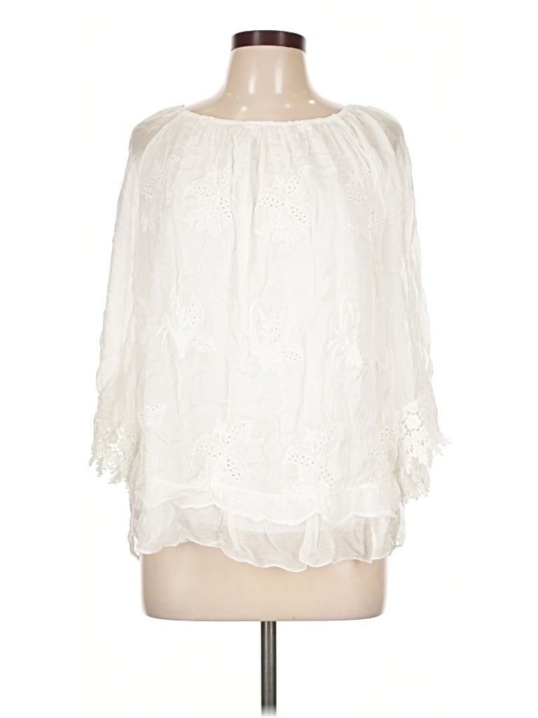 Pre-owned Sofia 3/4 Sleeve T-shirt In Ivory