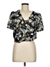 ASTR The Label 100% Polyester Floral Black Short Sleeve Blouse Size M - photo 1
