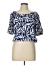 Grace 100% Rayon Blue Short Sleeve Blouse Size L - photo 1