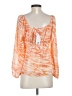 DR2 100% Polyester Orange Long Sleeve Blouse Size S - photo 2
