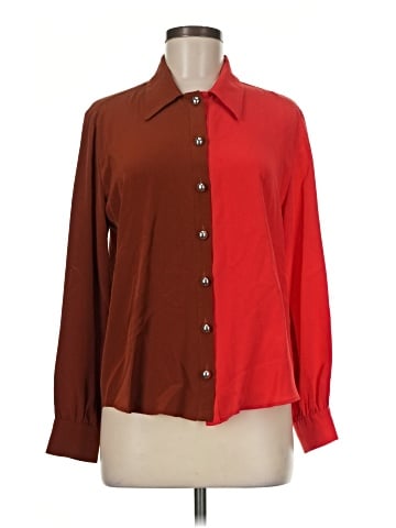 Amanda Uprichard Long Sleeve Silk Top (view 1)