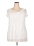 Notations 100% Polyester Ivory Short Sleeve Top Size 2X - photo 1