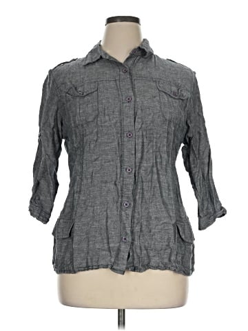 Magellan Sportswear 3/4 Sleeve Button-Down Shirt (view 1)