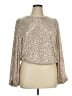 Flat White 100% Polyester Silver Long Sleeve Blouse Size 1X - photo 1